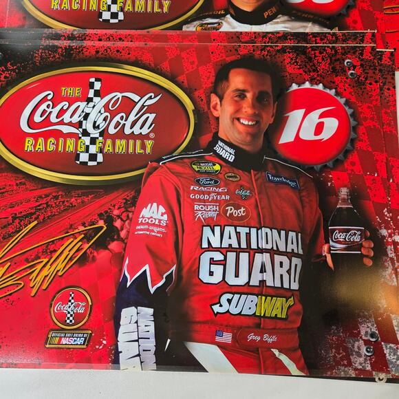 Coca Cola Nascar Racing Vintage 80s EUC placemat set 8 racecar drivers Party - Picture 6 of 13